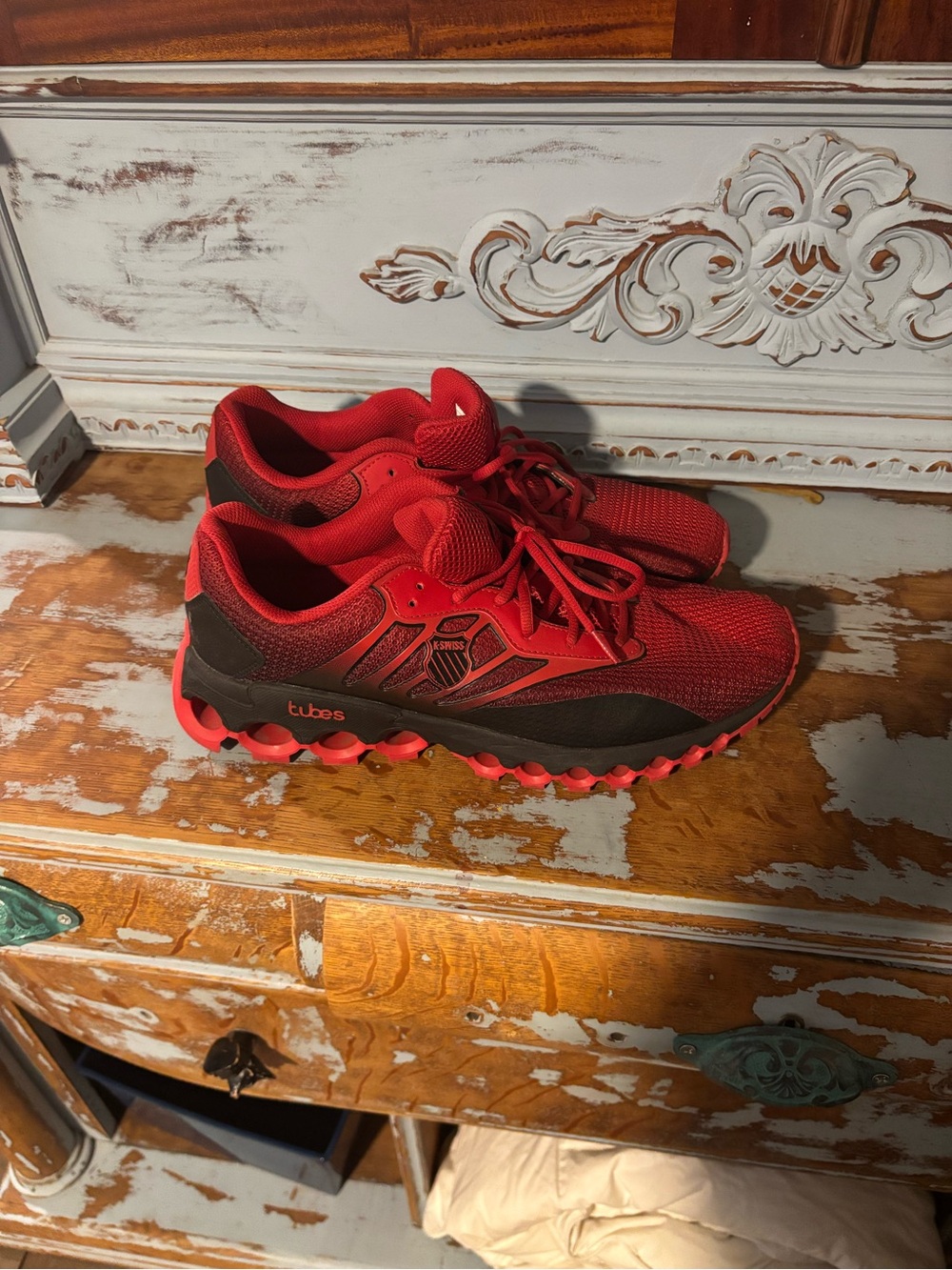 Red Men’s Athletic Shoes - Tubes Design Size 14